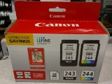 Genuine Canon 243 Black 244 Color Ink & Photo Paper Combo $35.99 MSRP