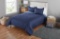 Mainstays Seersucker King Solid Reversible Mini Comforter Set, 3 Piece,Navy Blue - $28.47 MSRP