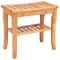 Costway Bathroom Bamboo Shower Chair Bench with Storage Shelf - $37.95