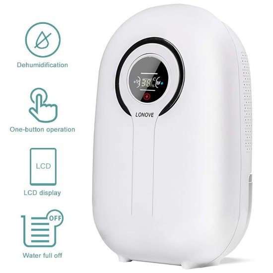 LONOVE Portable Mini Dehumidifier 550ml Electric Safe Dehumidifier - $32.99 MSRP