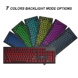 DAREU Gaming Keyboard 7 Colors LED Backlit USB Wired Mechanical Feeling Keyboard Blck LK135 $20 MSRP