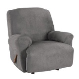Sure Fit Ultimate Heavy Weight Stretch Suede Recliner Slipcover,Slate Gray - $62.92 MSRP