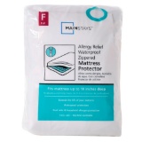 Mainstays Allergy Relief Waterproof Zippered Mattress Protector, Full $15.97 MSRP