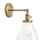 Permo Single Sconce with Funnel Flared Glass Clear Glass Shade 1-Light Wall Sconce $49.99 MSRP