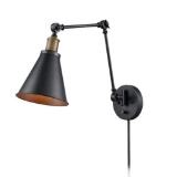 CLAXY Ecopower Vintage Style Swing Arm Wall Lamp Plug-in Wall Light,T3035BU - $59.99 MSRP