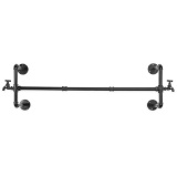 MyGift Wall-Mounted Black Metal Pipe & Faucet Design 39-Inch Garment Hanging Bar - $35.99 MSRP