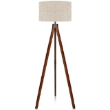 LEPOWER Wood Tripod Floor Lamp, Flaxen Lamp Shade with E26 Lamp Base $79.99 MSRP