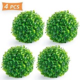 4 Pack Fuax Boxwood Decorative Balls Artificial Topiary Plant for Decoration