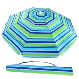 MOVTOTOP Beach Umbrella, 6.5ft Sand Anchor with Tilt Aluminum Pole,Blue/Green - $53.99 MSRP