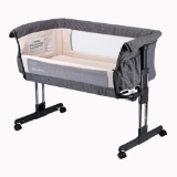 Mika Micky Bedside Sleeper Easy Folding Portable Crib,Grey - $149.99 MSRP