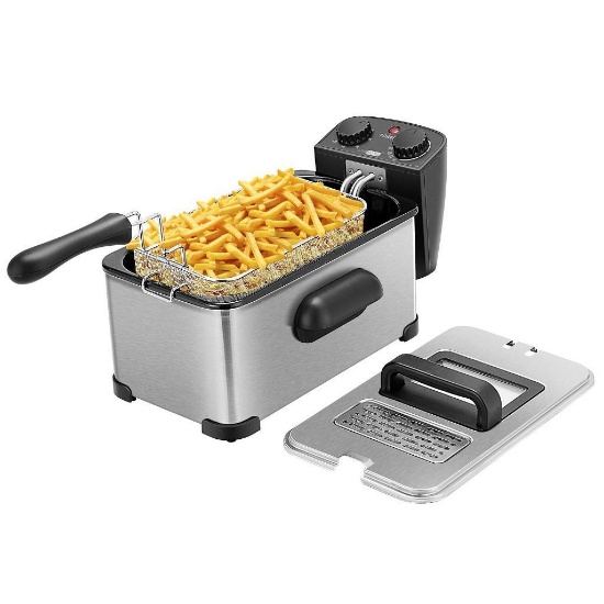 VIVOHOME Portable Electric 1700W 3.2 Liter Deep Fryer with Basket and Timer