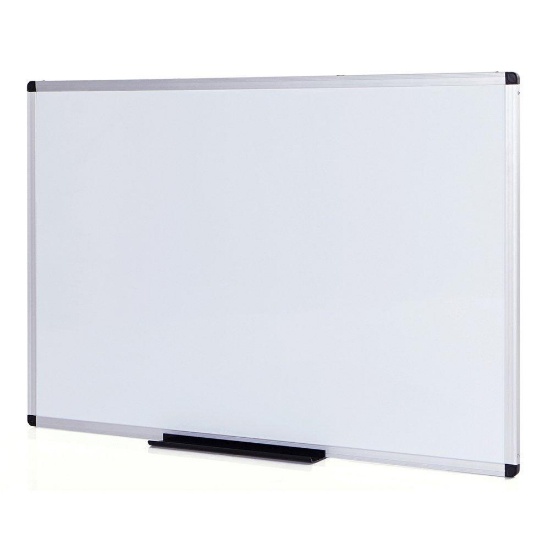 VIZ-PRO Magnetic Whiteboard/Dry Erase Board, 48 X 36 Inches, Silver Aluminium Frame