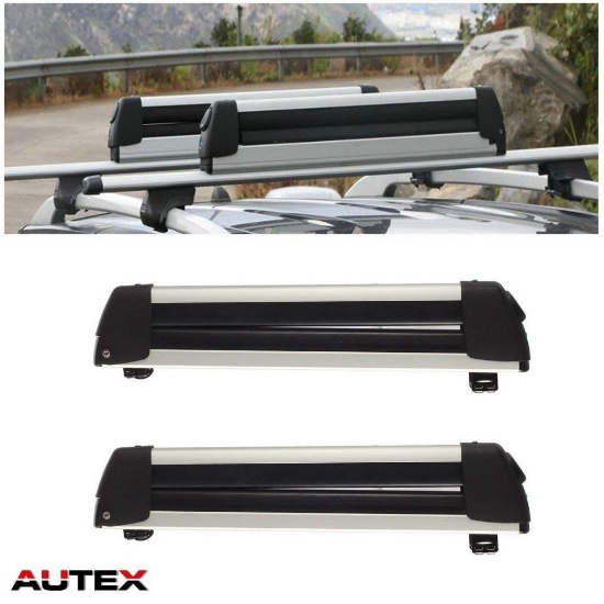 AUTEX 22'' Aluminum Universal Roof Rack Mounted Ski Snowboard Carrier Rack(Pack of 2) $64.59 MSRP