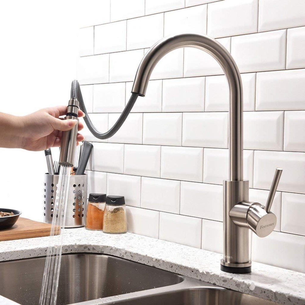Forious Assistive Touch Kitchen Faucets With Pull Down Sprayer Brushed Nickel Ff0001 66 99 Msrp Industrial Machinery Equipment General Merchandise Online Auctions Proxibid