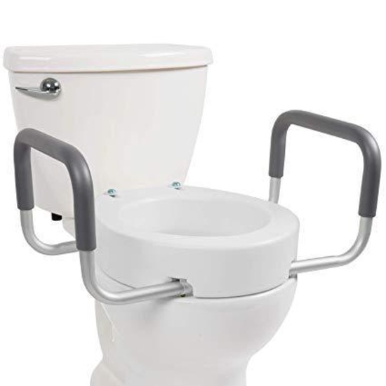 Vive Toilet Seat Riser with Handles - Raised Toilet Seat with Padded Arms - $59.99 MSRP