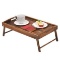 Torched Wood Food Serving Tray, Breakfast in Bed Table with Folding Legs