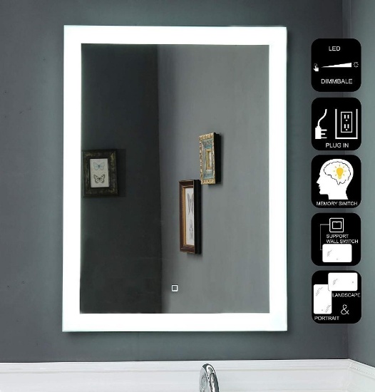 JOVOL Dimmable LED Lighted Bathroom Mirror $179.00 MSRP