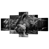 Yatsen Bridge Framed Lion Pictures Wall Decor Modern 5 Panels White Black Lions Canvas $61.88 MSRP