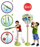 T- Ball Set Baseball Tee & Basketball Hoop for Kids 3-in-1 - $29.59 MSRP