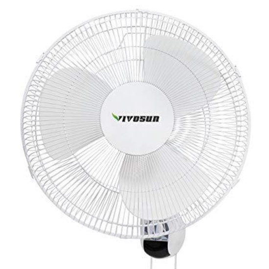 Vivosun 16 inch Wall Mount Oscillating Fan W/80 Degree Oscillation,3 Speed Settings, Adjustable Tilt