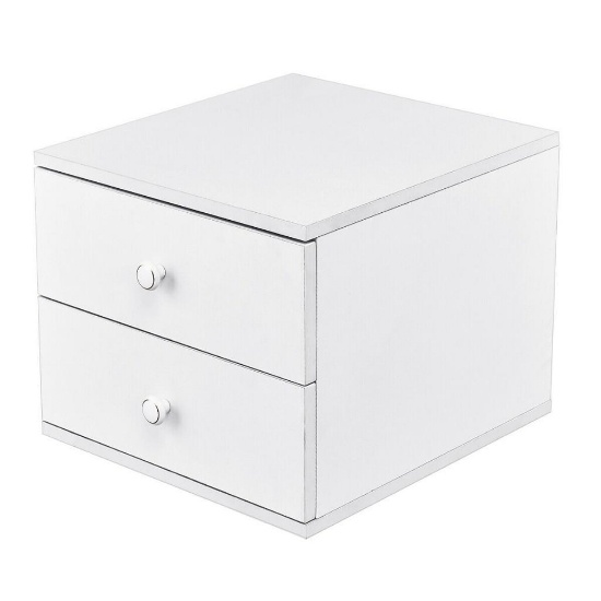 Costway 13" High Night Stand End Table Bedside Cabinet W/2 Storage Drawers HW55450 - $52.99 MSRP