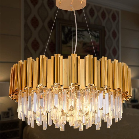 Meelighting Gold Plated Luxury Modern Crystal Chandelier Lighting - $459.99 MSRP