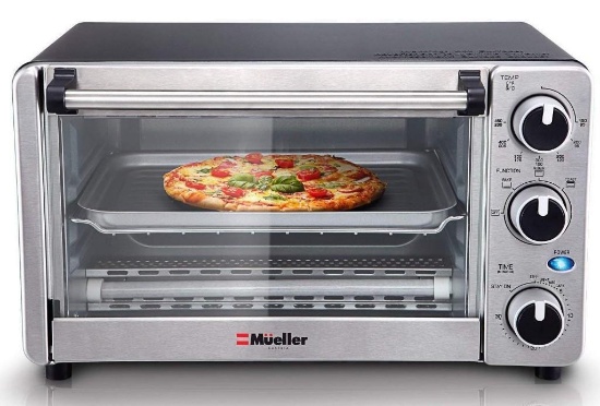 Mueller Austria Toaster Oven 4 Slice, Multi-function Stainless Steel w/ Timer - $57.28 MSRP