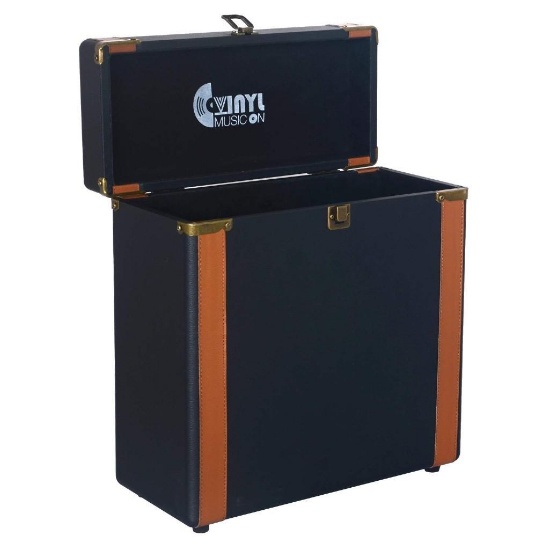 VMO Record Storage Carrying Case for 30+ Vinyl Turntable Albums (Black&Brown) VMO-001 - $39.99 MSRP