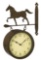 Cape Craftsmen Rusted Horse 2-Sided Outdoor Safe Metal Clock and Thermometer - $59.99 MSRP
