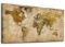Vintage World Map Canvas Wall Art Picture Antiqued Map