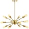 Lampundit 12-Light Sputnik Chandelier Brushed Brass Modern Pendant Lighting - $65.62 MSRP