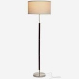 Brightech Carter LED Mid Century Modern Floor Lamp,Tall Pole Drum -Walnut Wood Finish $84.99 MSRP
