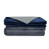 Weighted Blanket & Removable Cover (Grey/Navy Blue)