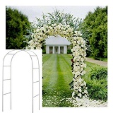 Adorox 7.5 Ft Lightweight White Metal Arch Wedding Garden Bridal Party Decoration Arbor $24.99 MSRP