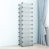 Portable Shoe Rack Storage Organizer Shoe Box Storage System with Doors - Translucent