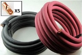 Crimp Supply Ultra-Flexible Car Battery/Welding Cable - 2 Gauge and 5 Copper Lugs