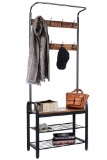 ZNCMRR Entryway Hall Tree with Shoe Bench Rustic Coat Rack Industrial Entryway Furniture Organizer