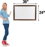 Dry Erase Magnetic White Board with Rustic Wooden Frame - $49.95 MSRP