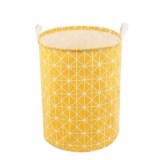 Yellow Geometric Laundry Hamper and Storage Bucket