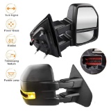 MostPlus New Power Heated Towing Mirrors for Ford F150, F250 w/Turn Signal, Puddle Lamp (Set of 2)