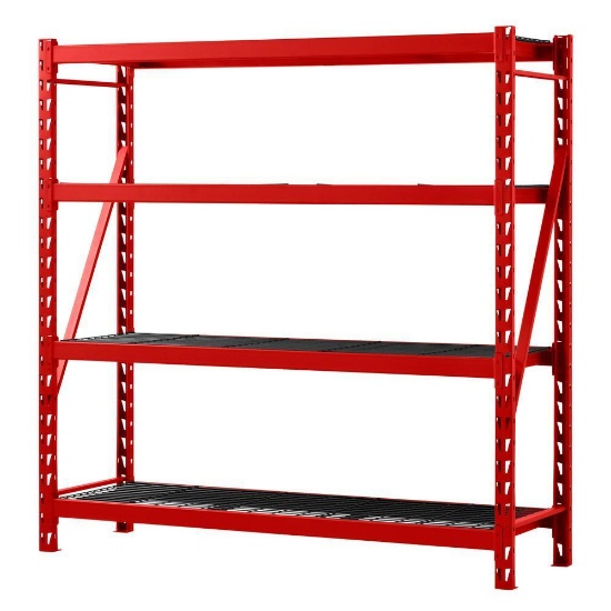 Husky 77 in. W x 78 in. H x 24 in. D 4-Shelf Welded Steel Garage Storage Shelving Unit