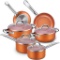 Nonstick Cookware Set, Cusinaid 10-Piece Aluminum Cookware Sets Pots and Pans Set $129.99 MSRP