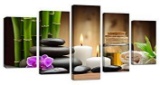 Ardemy Canvas Painting Art Zen Stones Candle Botanical 5 Pieces $67.70 MSRP