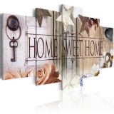 Decor Home Sweet Home Canvas Wall Art Print Painting 5 Panels Framed for Living Room Decoration
