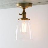 Permo Vintage Industrial Light Wall Sconce ,Clear Glass Shade (Antique)
