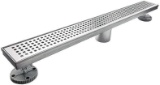 Neodrain Linear Shower Drain with Removable Quadrato Pattern Grate