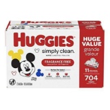 Huggies Simply Clean Fragrance-free Baby Wipes, Soft Pack (11-Pack, 704 Sheets Total) $13.98 MSRP