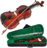 Costzon 4/4 Natural Solidwood Violin Set with Hard Case, Bow, Rosin, Bridge for Beginner Student