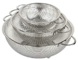 HOLM 3-Piece Stainless Steel Mesh Micro-Perforated Strainer Colander Set - $18.88 MSRP
