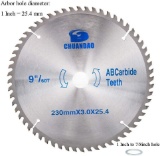 Jiuneng 9 inch 60 Tooth Wood Cutting Disc Carbide Tipped Circular Saw Blade w/ 1